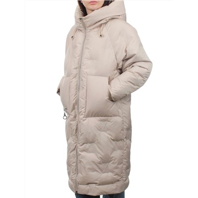 305 BEIGE Пальто зимнее стеганое женское (200 гр. холлофайбер)