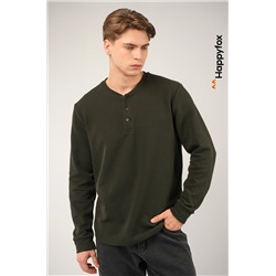 Мужской лонгслив на пуговицах Happyfox