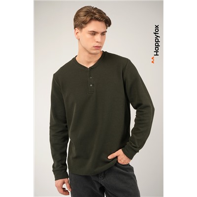 Мужской лонгслив на пуговицах Happyfox