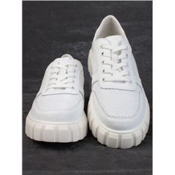 05-PDA97-1 WHITE Кроссовки женские (натуральная кожа)
