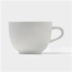 Чайная пара Magistro «Бланш», 2 предмета: чашка 280 мл, блюдце d=15 см, фарфор, белая