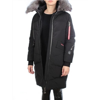 CU-19056 BLACK Пальто женское зимнее CUTEELF (200 гр. холлофайбера)
