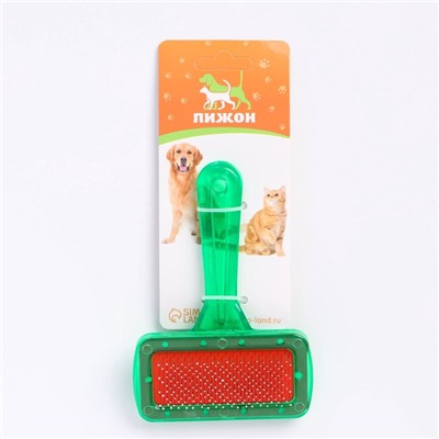 Пуходерка «Симпл» с прозрачной ручкой, с каплями, 9.5×13.8 см, зелёная