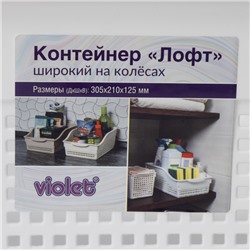 Контейнер для хранения хозяйственный «Лофт», 31×21×12,5 см, на колёсах, белый