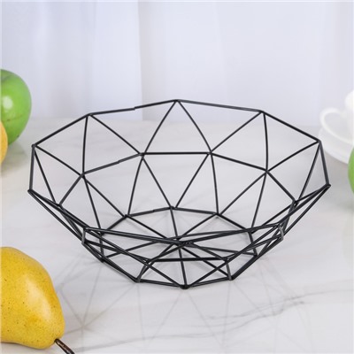 Ваза для фруктов 25×25×8 см "Геометрия", цвет МИКС
