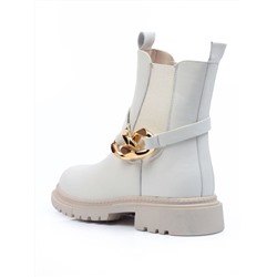 5267-2 WHITE Ботинки демисезонные женские (натуральная кожа, байка)