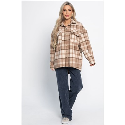 Пальто-рубашка Хармони (бежевая) Б15039-5М