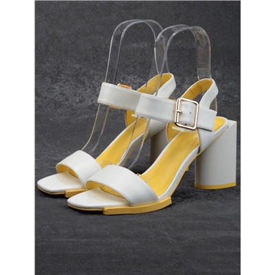 08-E46F-65D WHITE Босоножки женские (натуральная кожа)