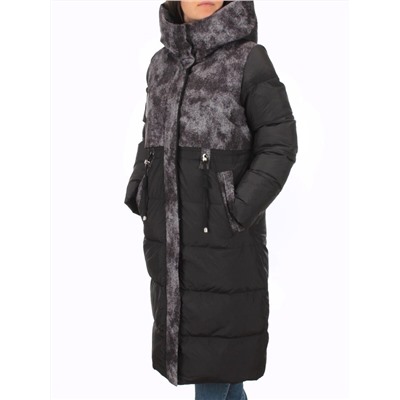 THD-608YC BLACK Пальто зимнее женское (био-пух)
