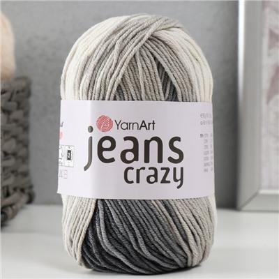 Пряжа для вязания спицами, крючком YarnArt, Jeans crazy, 55% хлопок, 45% акрил, 160 м/50 г, (8204 принт)