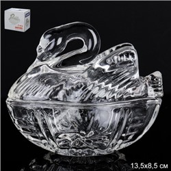 Икорница Лебедь 13,5x8,5 см / X09 /уп 36/