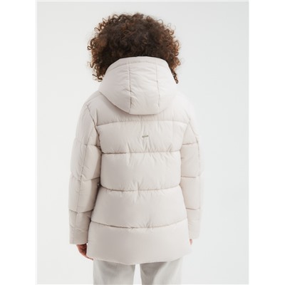 Пуховик женский светло-бежевый