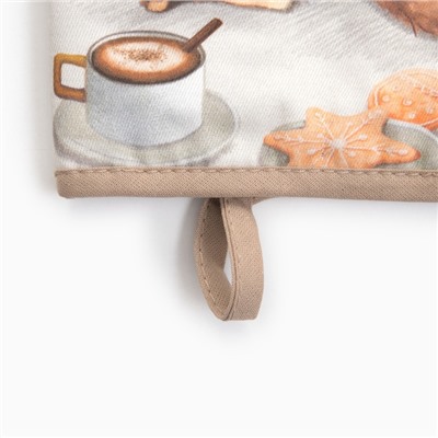 Варежка - прихватка новогодняя «Этель. Уютных вечеров», 15×28 см, саржа, 100% хлопок, ватин 250 г/м²