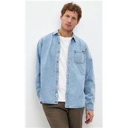 Рубашка джинс P311-1241 middle blue