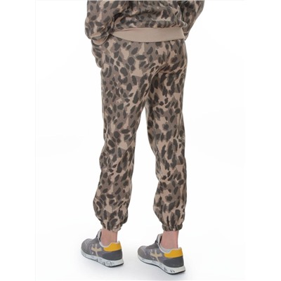 869-3 BEIGE/LEOPARD Костюм спортивный зимний женский (95% хлопок, 5% полиэстер)