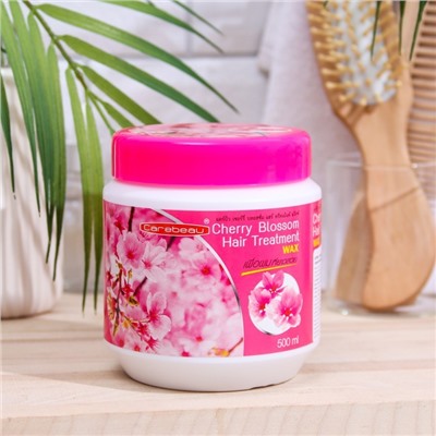 Восстанавливающая маска для волос с экстрактом цветов вишни Carebeau Hair Treatment Cherry Blossom Wax, 500 мл. Таиланд
