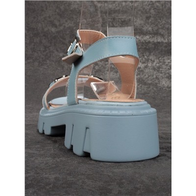 08-PEY182-5 LIGHT BLUE Босоножки женские (натуральная кожа)