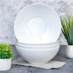 Набор суповых тарелок 4 штуки 900 мл 175 мм Фактурные / WVW70Q (WHITE) /уп 12/