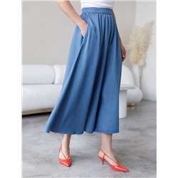 Юбка полусолнце из лиоцелла под деним