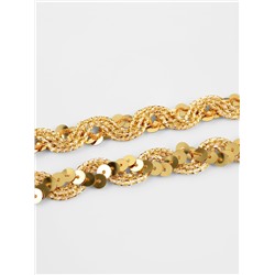 Тесьма декоративная с пайетками, 15 мм, 9.1±0.5 м, цвет золотой