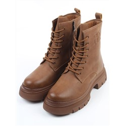 04-WD022-2M BROWN Ботинки зимние женские (натуральная кожа, 100% шерсть)