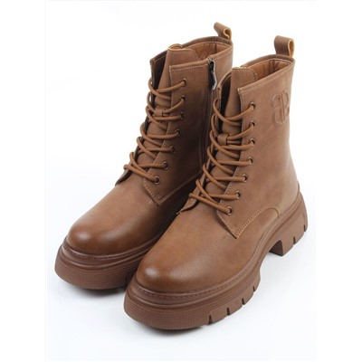 04-WD022-2M BROWN Ботинки зимние женские (натуральная кожа, 100% шерсть)