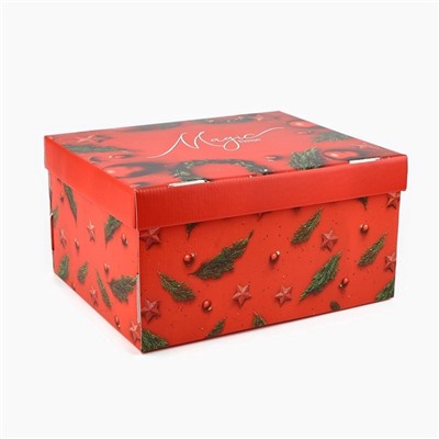 Коробка подарочная новогодняя складная Magic time, 30×24.5×15 см, Новый год