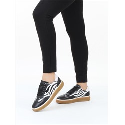 03-Y6-1B BLACK/WHITE Полуботинки спортивные женские (натуральная кожа)