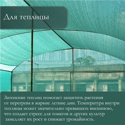 Сетка затеняющая, 10×3 м, плотность 55 г/м², зелёная, в наборе 27 клипс