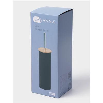 Ёршик для унитаза с подставкой SAVANNA BAMBOO, 9.5×38 см, чёрный