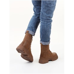 04-WD022-2M BROWN Ботинки зимние женские (натуральная кожа, 100% шерсть)