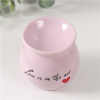 Аромалампа для эфирных масел Love is in the air, керамика, сиреневая 7.2×7.2×7.8 см