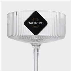 Бокал для шампанского Magistro «Орион», 300 мл, 10.5×14 см, стекло, с золотой отводкой, прозрачный