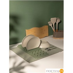 DOME ВОЙЕНС зел. Коврик с подставкой для посуды 38х50 см, 1 пр.