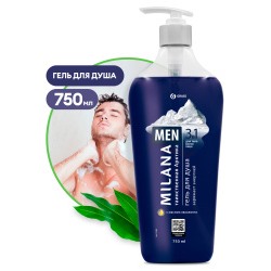 Milana MEN гель для душа Таинственная арктика" с маслом эвкалипта (флакон 750 мл)