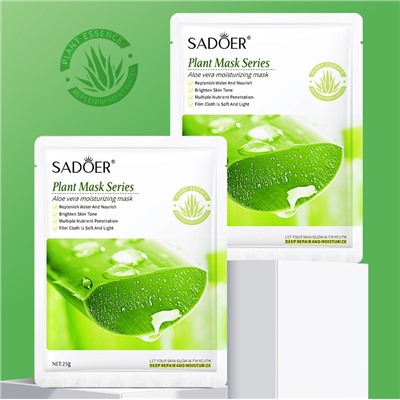 Тканевая успокаивающая маска для лица с экстрактом Алоэ Sadoer