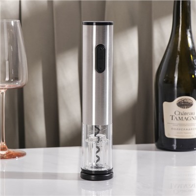 Штопор электрический Magistro Soha, 22×4.8 см, серебристый