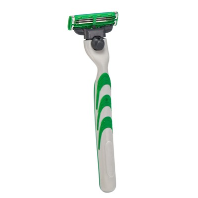 Станок Gillette Mach=3 + 2 сменные кассеты зеленый