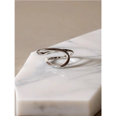 Кольцо с белым серебрением