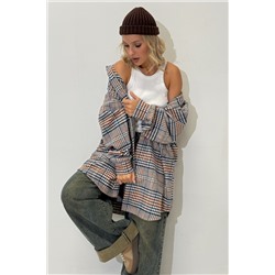 Рубашка женская  HUG077/04/Серый, коричневый