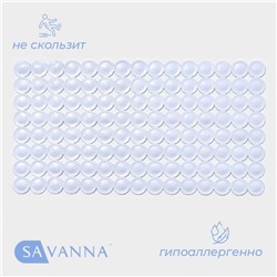 Коврик противоскользящий в ванну SAVANNA «Пузыри», на присосках, 38×68 см, цвет МИКС