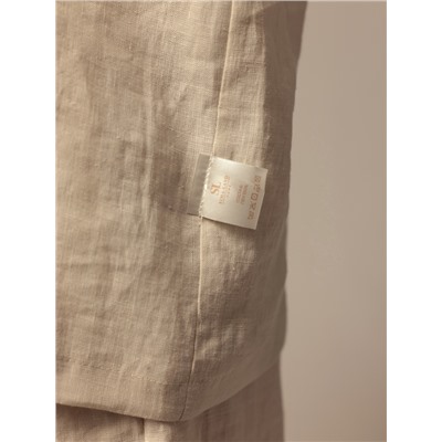 Пижама женская (рубашка, шорты) SL HOME Linen, молочная
