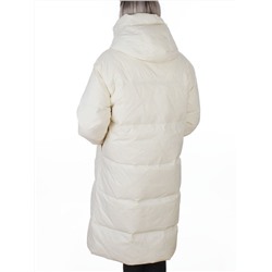 3063 MILK WHITE Пальто пуховое женское оверсайз (утиный пух)