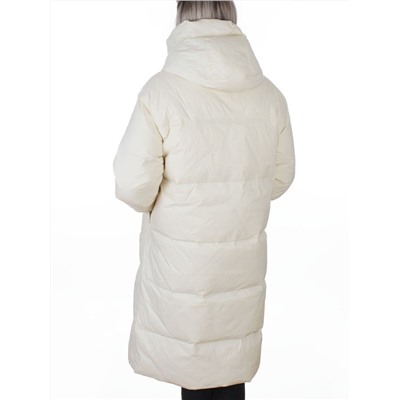 3063 MILK WHITE Пальто пуховое женское оверсайз (утиный пух)