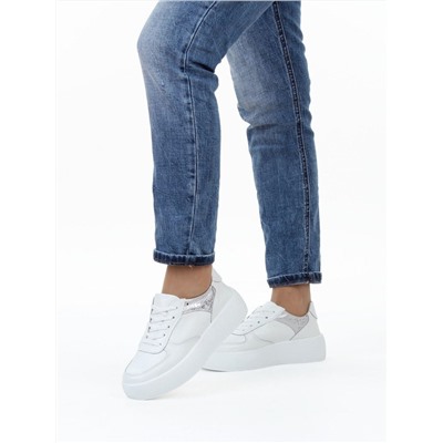 03-C140-9 WHITE Полуботинки спортивные женские (натуральная кожа)