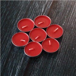 Свечи чайные классические без запаха НАБОР 10 шт. Размер 3*0,9 см. Цвет: КРАСНЫЙ