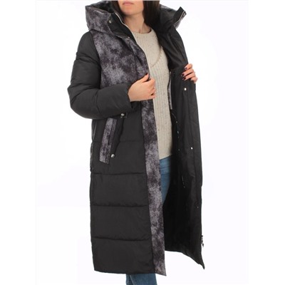 THD-608YC BLACK Пальто зимнее женское (био-пух)