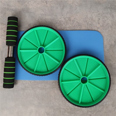 Ролик для пресса Woohooo Core Trainer / + коврик для коленей / зеленый / уп40