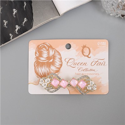 Заколка - автомат для волос QF «Розмари», бант, 7 см, золото