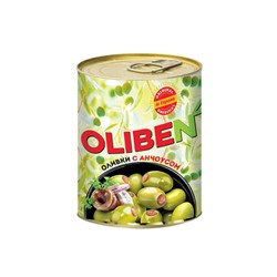 «OLIBEN», оливки крупные с анчоусами, 290 мл
